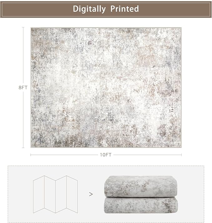 Washable Rugs 8x10 Area Rugs for Living Room, Modern Abstract Rugs for Bedroom - Image 2