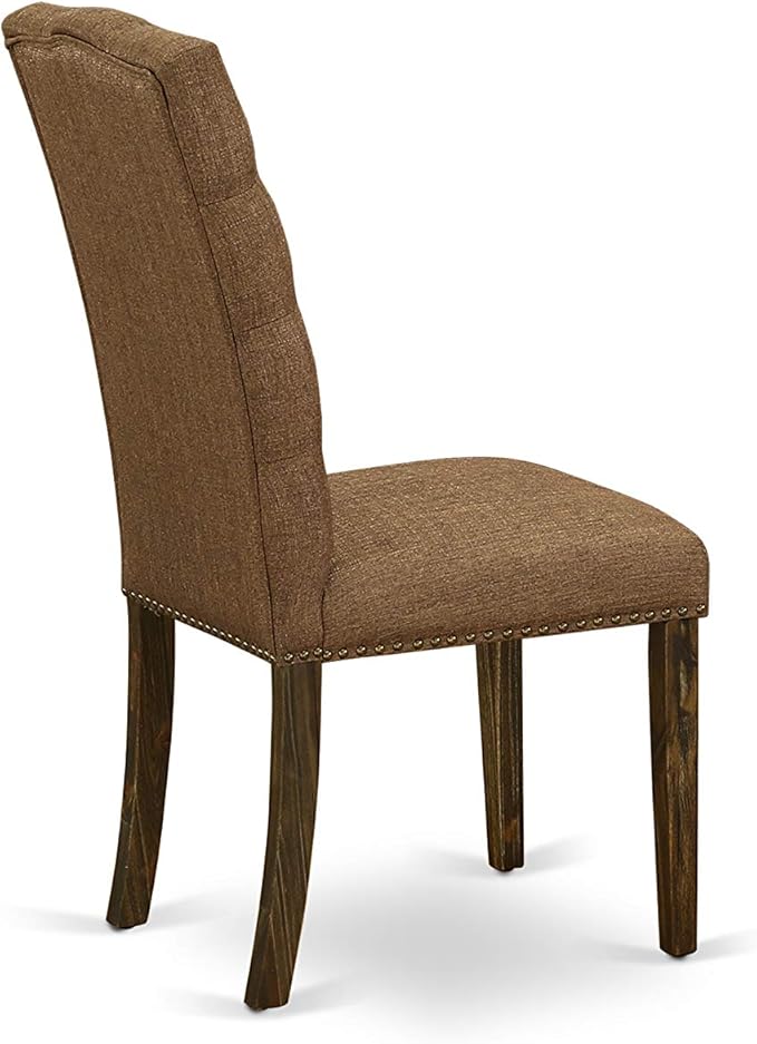 East West Furniture F3EL7-718 7 Piece Kitchen Table Set Consist of a Round Di...