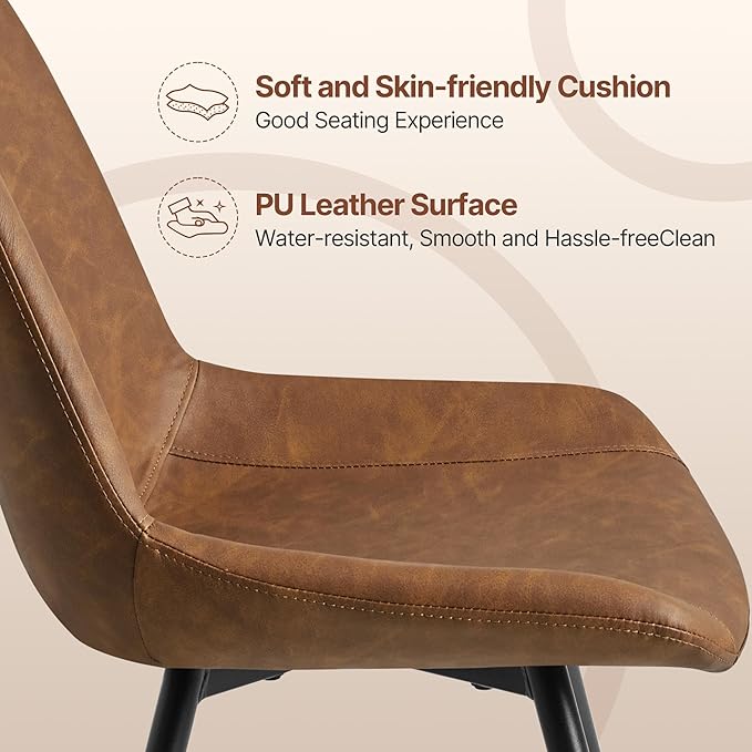 Yaheetech Dining Room Chairs Set of 4 Mid Century Modern Kitchen Chairs with ...