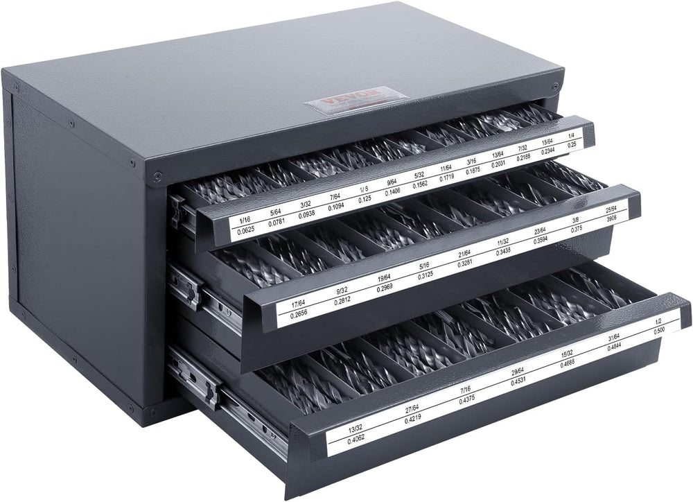 VEVOR Drill Bit Dispenser Cabinet, Three-Drawer Drill Bit Dispenser, Drill Bi...