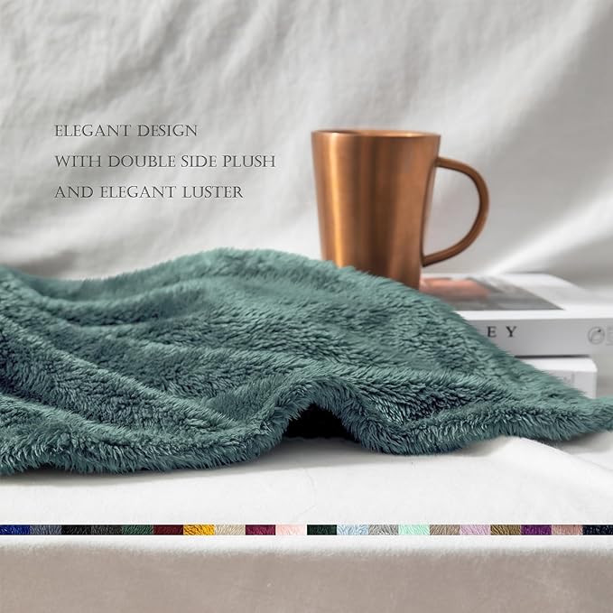 Exclusivo Mezcla Plush Fuzzy Fleece Bed Blanket Queen Size, Super Soft - Image 6