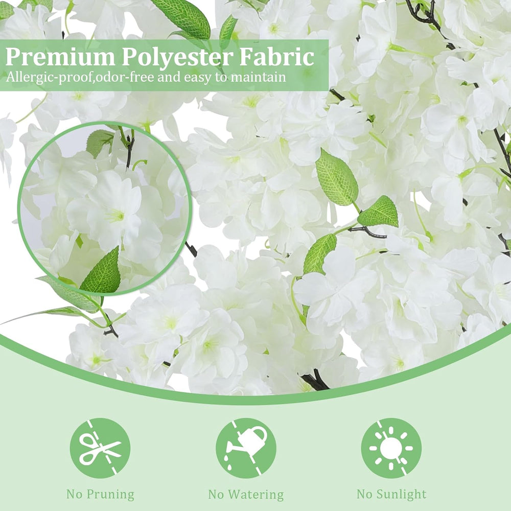 4FT White Artificial Cherry Blossom Tree with Pot for Home Wedding Decor