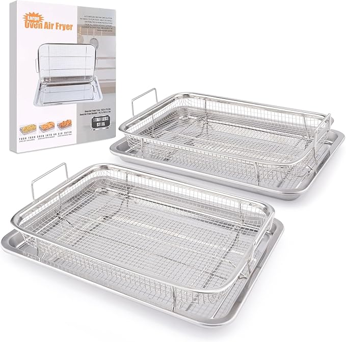 Air Fryer Basket for Oven 18.7"x12.8", 2 Pack Extra Large Air Fryer Basket and by DONGULI