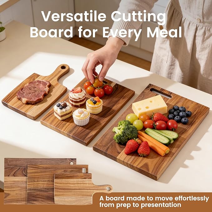 Acacia Wood Cutting Board Set of 3