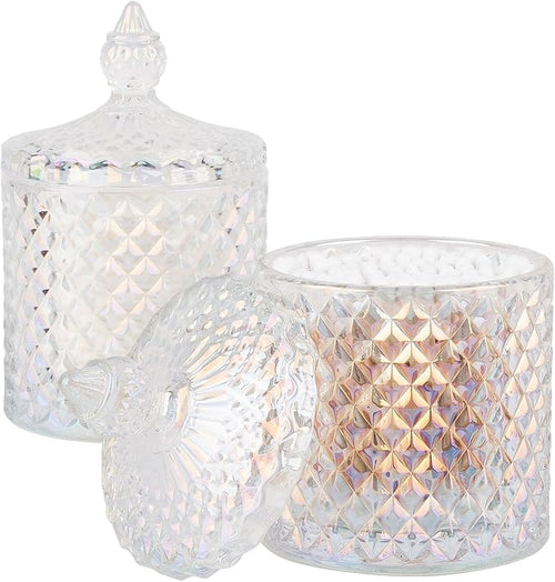 2 Pack Qtip Holder Thick Glass Apothecary Jars by rejomiik