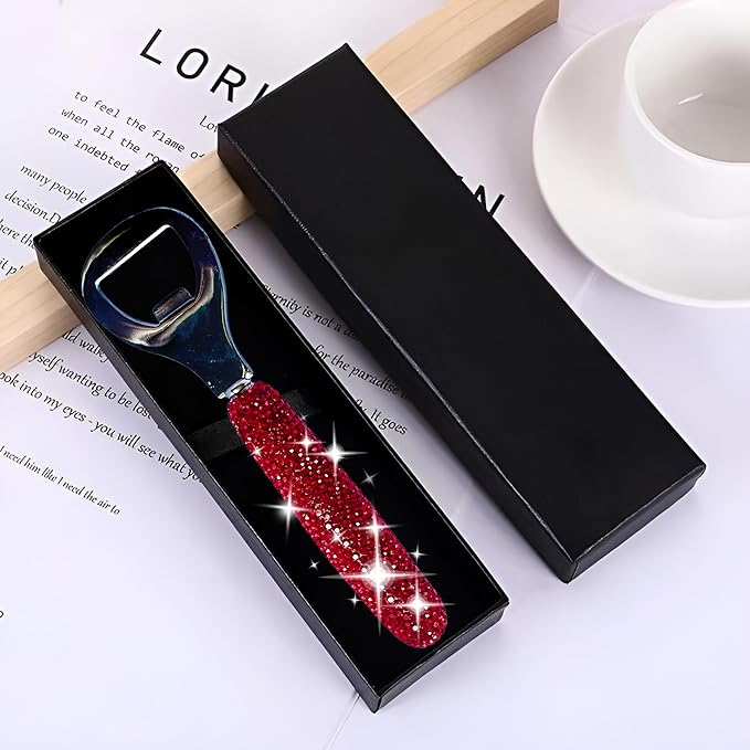 Handcrafted Red Crystal Bling Beer Opener – Sparkle Diamond Bottle Openers - Image 2
