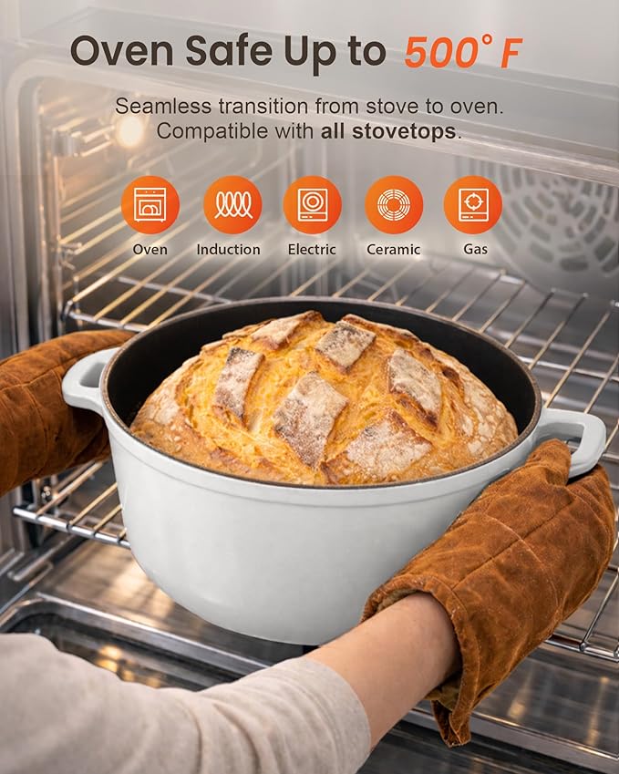 Nuwave 6QT Healthy Enameled Cast Iron Dutch Oven Pot