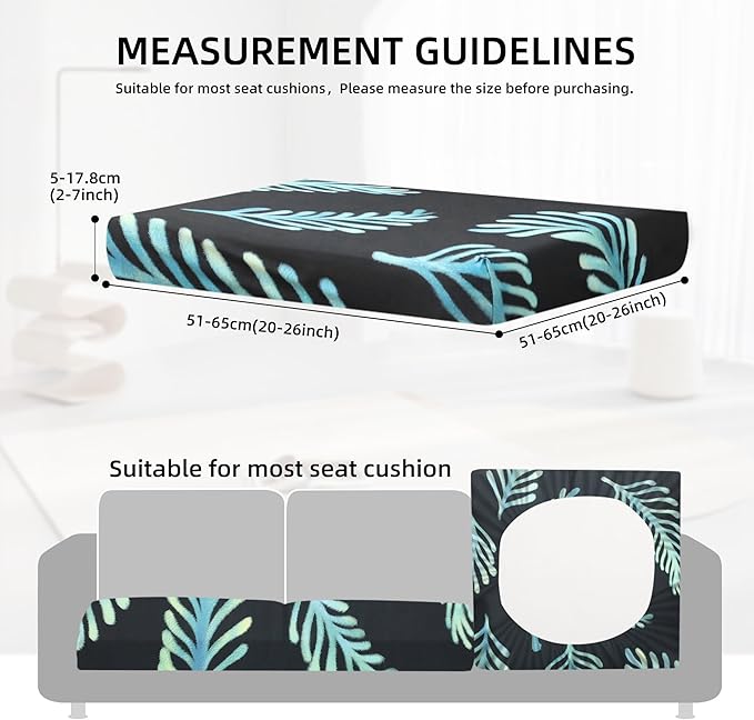 8Pcs Outdoor Cushion Covers, Patio Cushion Covers, Stretch Elastic Slipcovers - Image 2