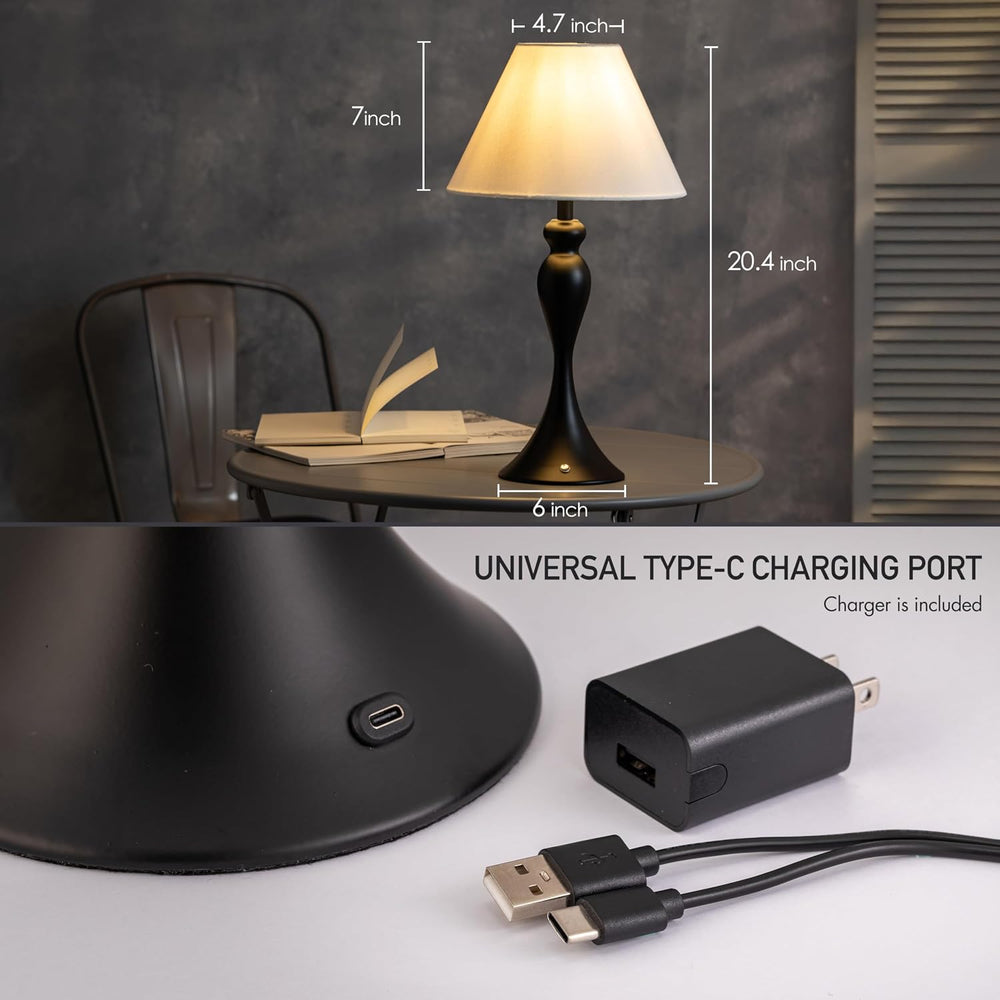 O'Bright Ember Cordless Table Lamp – Rechargeable, Touch Dimmable, Batter...