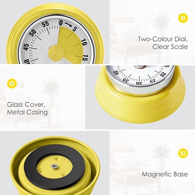 Visual Timer, Teeloray 60-Minute Countdown Timer, Kitchen Timer - Image 5