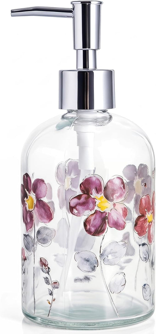 17oz Glass Soap Dispenser with Plastic Pump by Topadorn