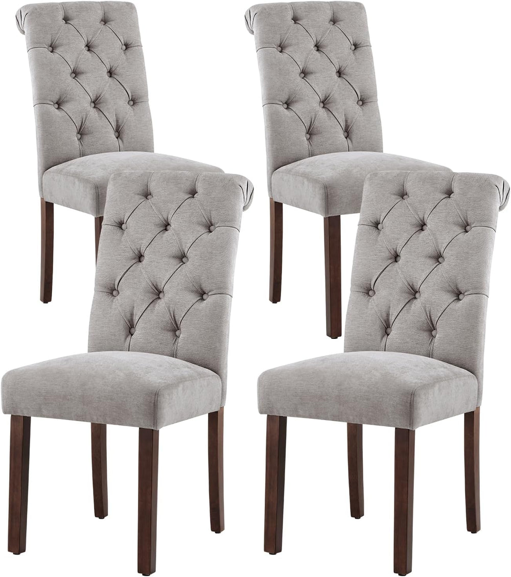 Tufted Dining Chairs Set of 4, Upholstered Parsons Dining Room Chairs, Fabric...