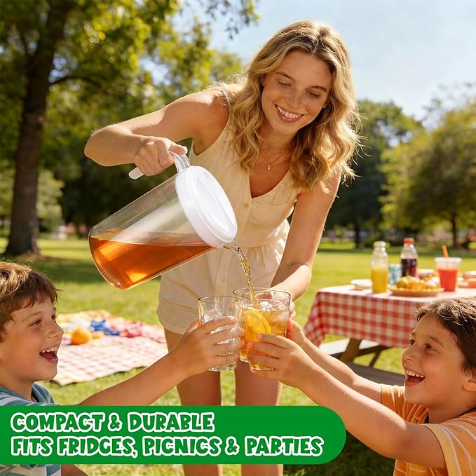 6 Pcs 4 Quart / 1 Gallon Plastic Pitchers
