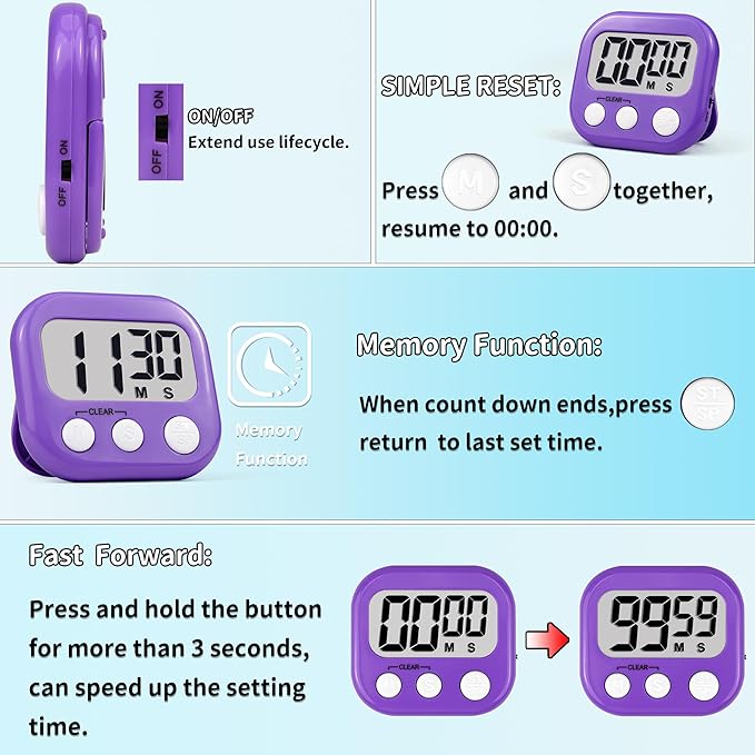Timer for Kids Teachers Supplies Digital Kitchen Timers for Cooking Large - Image 5