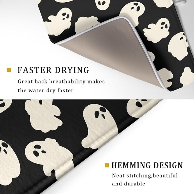 Halloween Ghost Dish Drying Mat 16X18 Inch Spooky Halloween Drying Mat - Image 3
