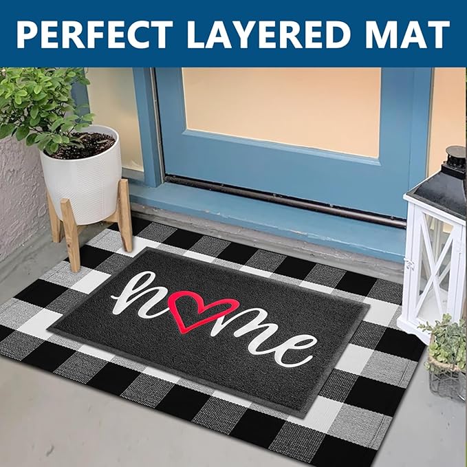 EARTHALL Door Mat 2-Pack Outside Inside Home Doormat 30"x17.5" Durable Floor - Image 3