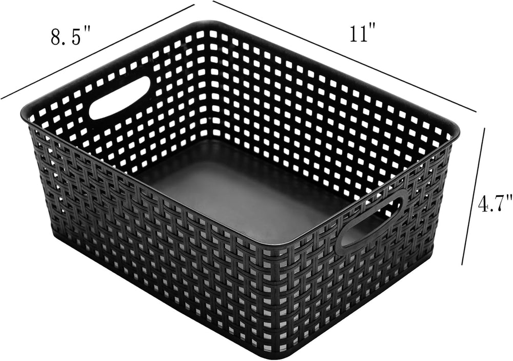 Eslite Plastic Storage Baskets for Organizing,11"X8.5"X4.7",Pa...