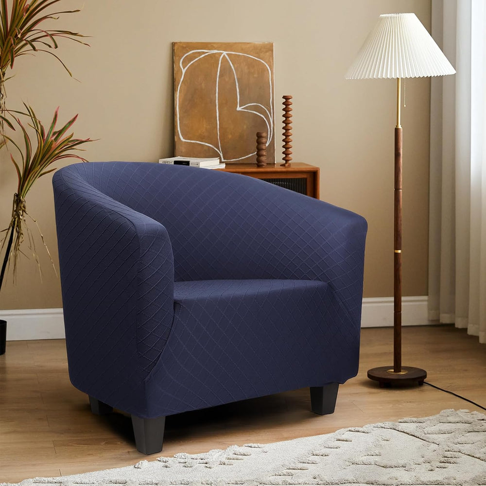 Barrel Chair Covers Slipcover 1 Piece, 2 Pack Stretch Navy Blue Club Chair Co...