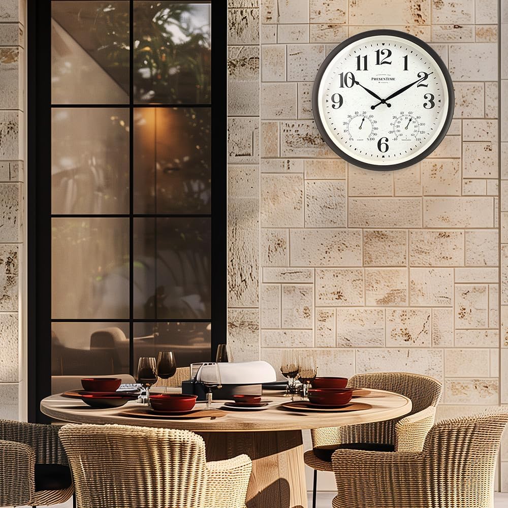 Presentime 16" Farmhouse in/Outdoor Clock