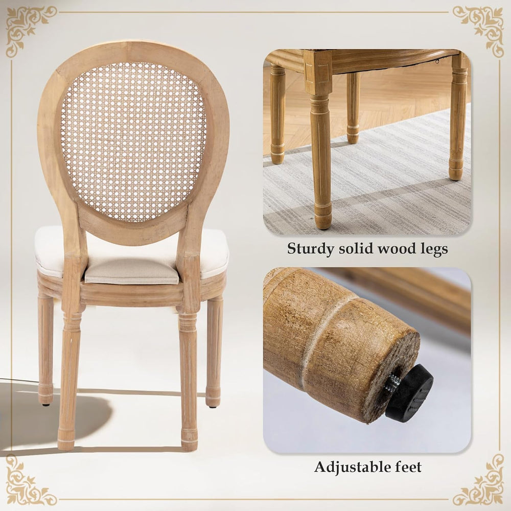 SoarFlash French Dining Chairs Set of 2, Vantage Dining Chair with Round Back...