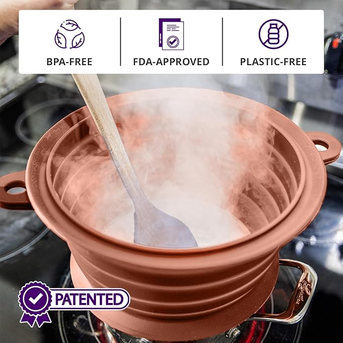 L.I.Q Silicone Splatter Guard – Fits 10 and 12 Inch Pots – Microwave Safe and - Image 7