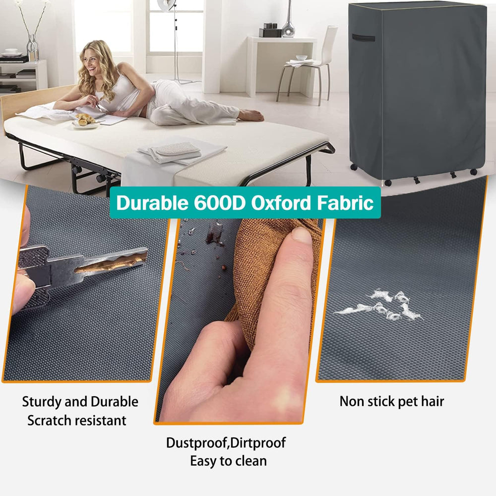 Rollaway Bed Storage Cover,Heavy Duty Waterproof Universal Folding Bed Storag...