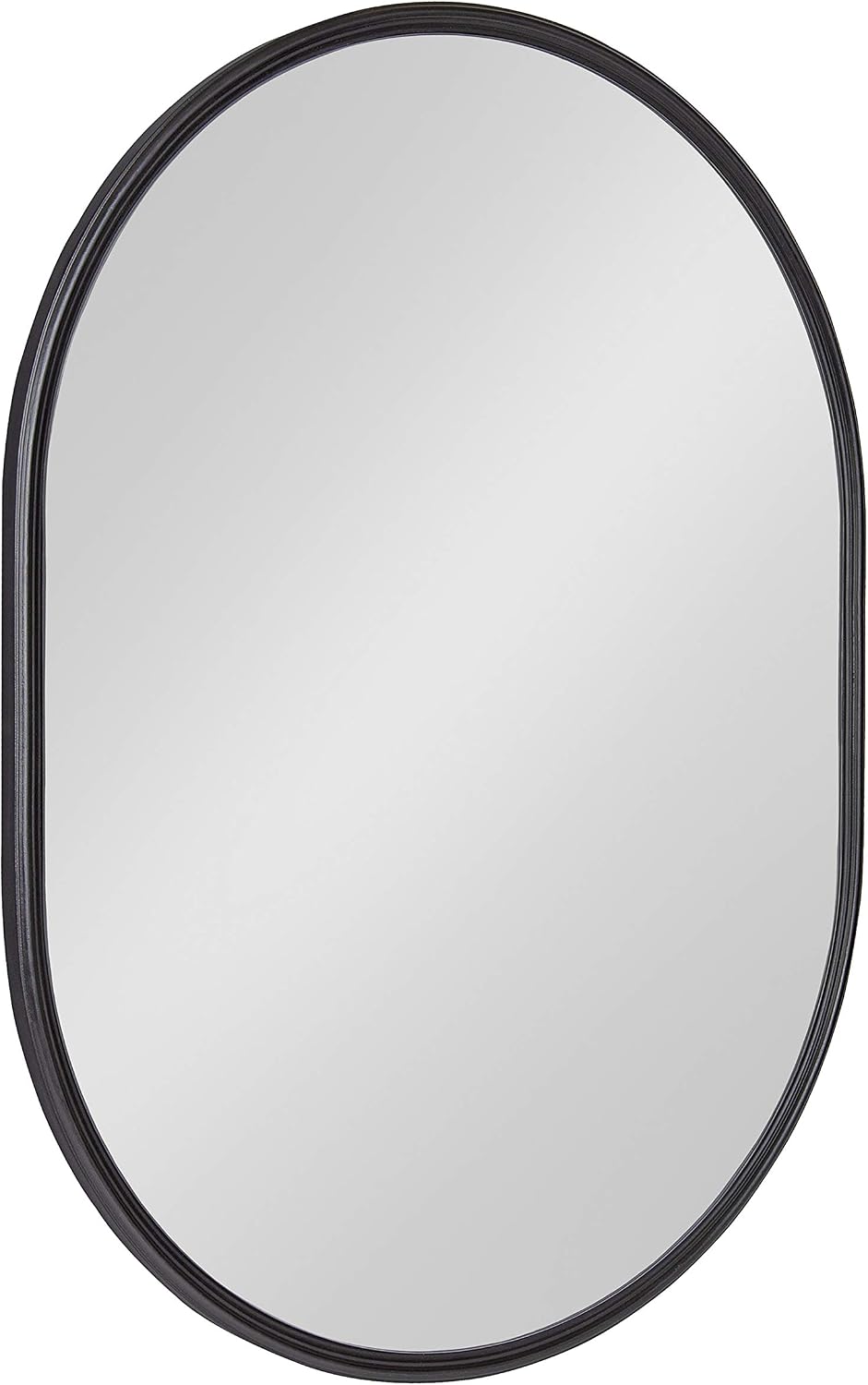 Kate and Laurel Caskill Modern Oval Mirror, 18" x 24", Black, Capsu...