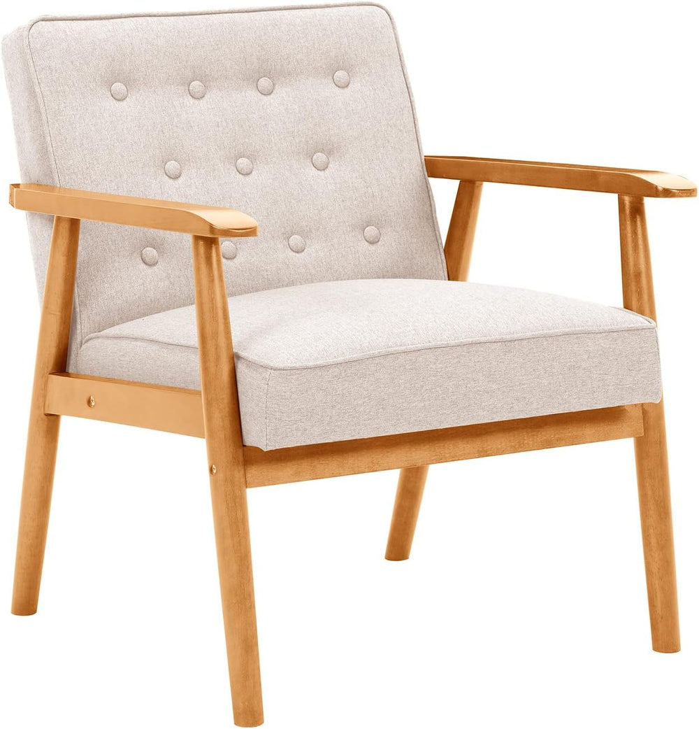 UNICOO® Mid-Century Retro Modern Accent Chairs, Solid Wood Armrest Lounge, Up...
