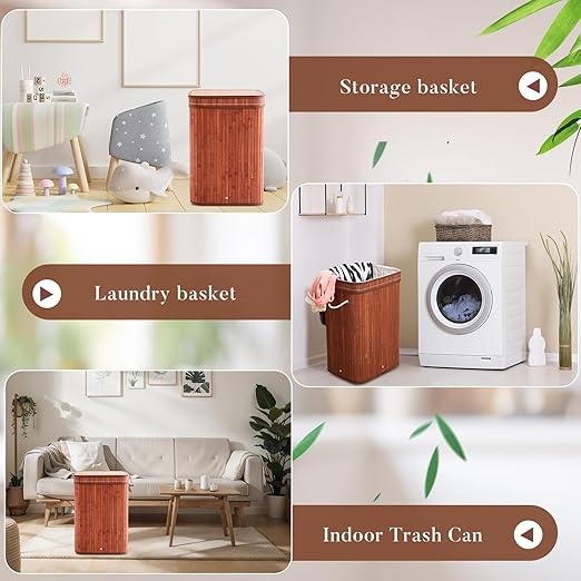 1 Pack 21 Gallon Bamboo Slim Trash Can - Image 4