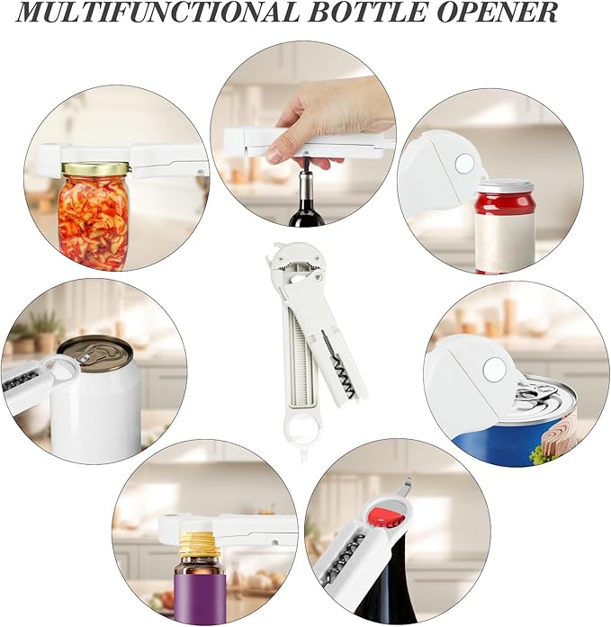 7 in 1 Jar Opener Bottle Opener and Wine Opener - Image 2