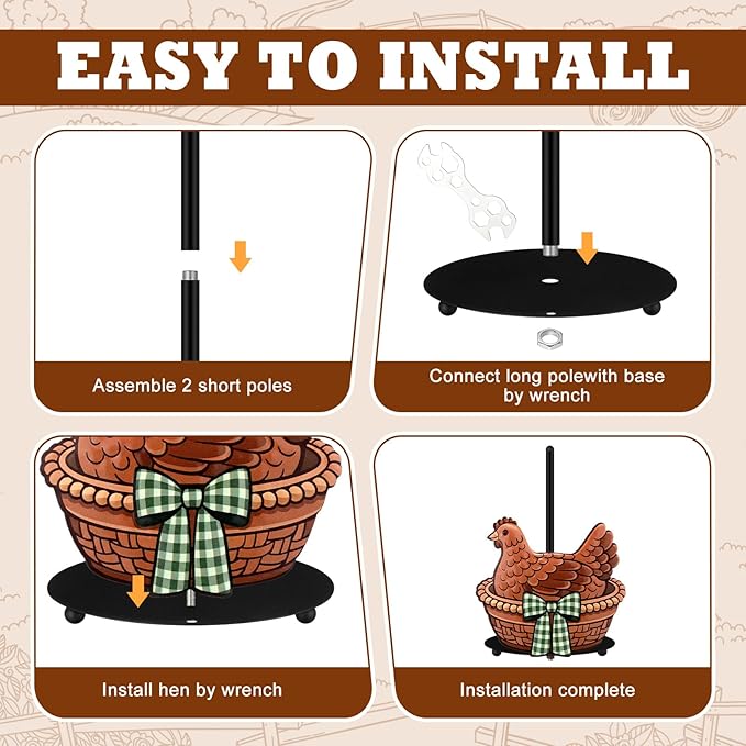 Hen Paper Towel Holder Black Metal Paper Towel Holder Large Decorative Tissue - Image 4