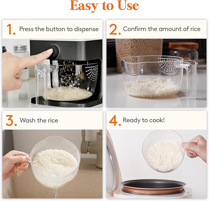 Lifewit Rice Dispenser 25 Lbs, Rice Storage Container Sealed Moisture Proof - Image 8