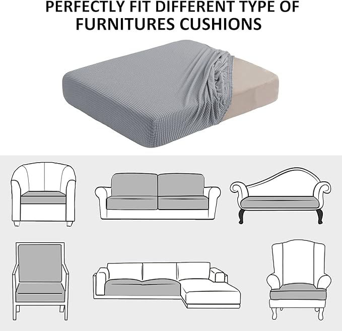 Water Repellent Sofa Cushion Slipcovers, Stretch Couch Cushion Covers, - Image 7