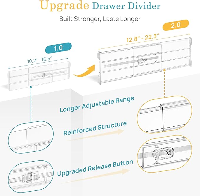 Vtopmart 6 Pack 6" Tall Upgrade Drawer Dividers - Image 7