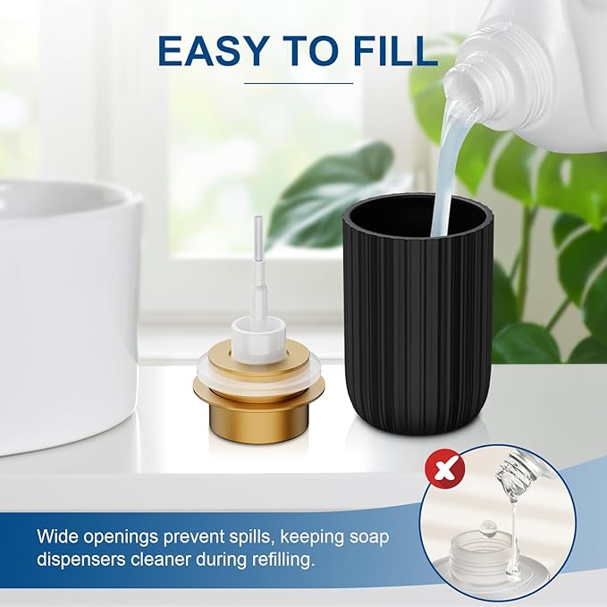 Ceramic Foaming Soap Dispenser, 12 oz Bathroom Foam Hand Soap Dispenser - Image 2