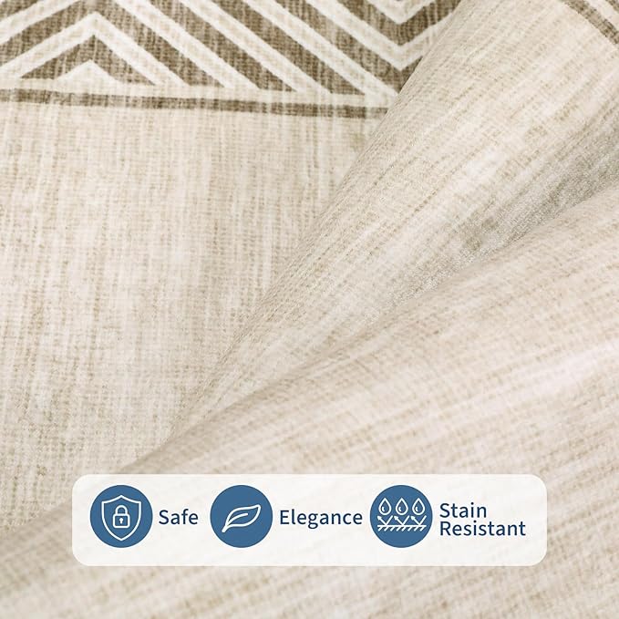 GarveeHome Large Modern Rug 9x12 Non-Slip Geometric Bordered Dining Room Rug - Image 3