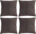 Fancy Homi 4 Packs Boho Dark Brown Decorative Throw Pillow Covers 16x16 Inch by Fancy+Homi