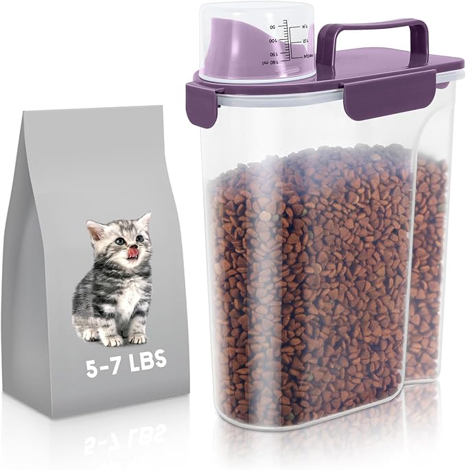 LEAWALK 5Lbs/6Qt Airtight Pet Storage Container Translucent Body, Upgraded - Image 8