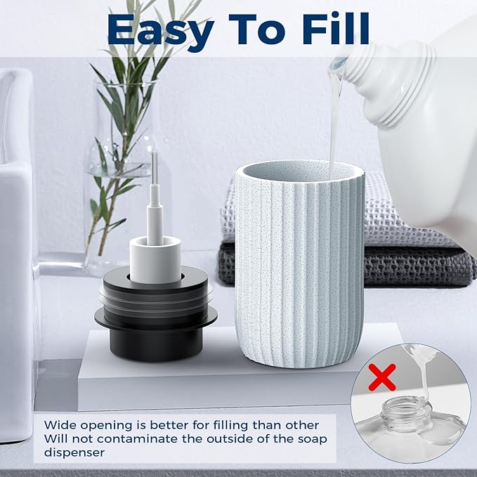 Ceramic Foaming Hand Soap Dispenser，12 oz Bathroom Soap Dispensers， Lotion - Image 3