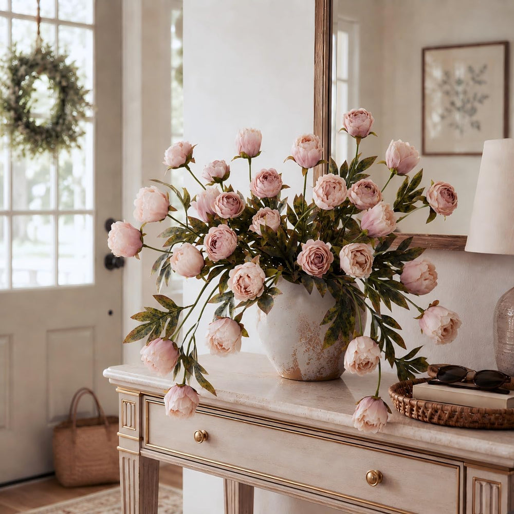 8 PCS 18" Faux Peonies Artificial Flowers Silk Flowers for Vase