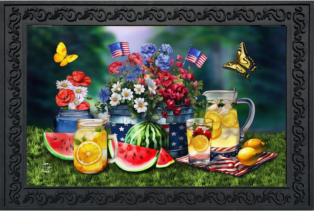 Briarwood Lane Summer Doormat 30x18 Indoor Outdoor American Lemonade for Summer Doormat