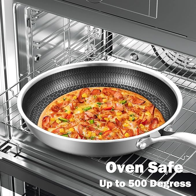 Toutrop Hybrid Stainless Steel Cookware Set-6QT Sauté Pan - Image 4