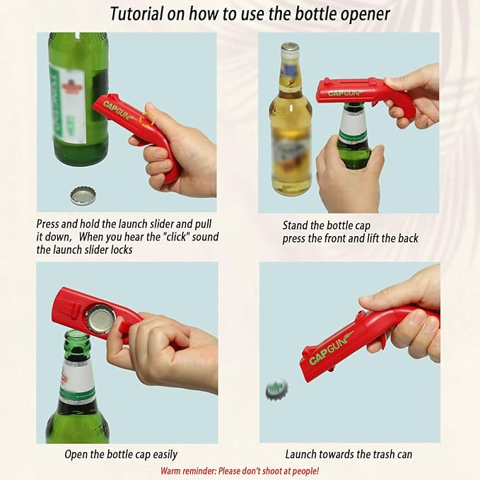 Black Cap Gun Bottle Opener - Image 2