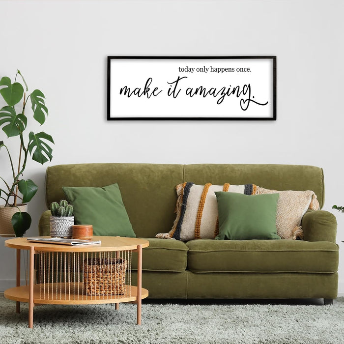 flowtorely Motivational Wall Decor Sign, 40"X15", Black