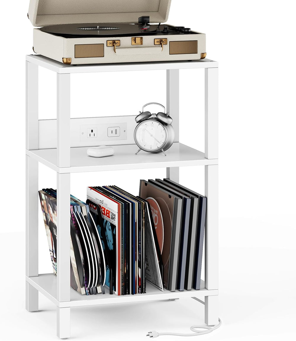 TUTOTAK Record Player Stand with Storage Up to 100 Albums | Record Storage Ta...
