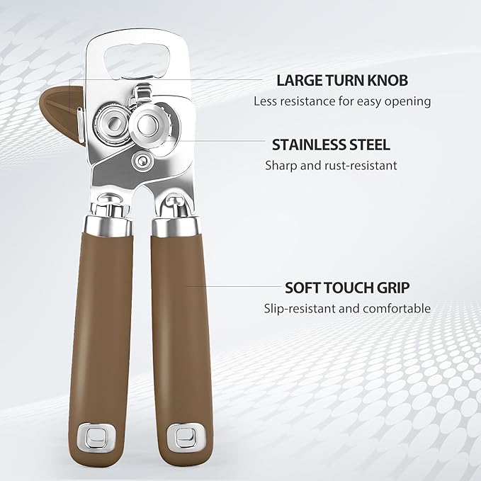 Safring Can Opener Manual, Heavy Duty Stainless Steel Smooth Edge Can Opener - Image 3