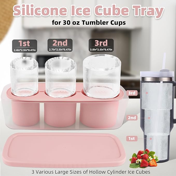 Tcamp Ice Cube Tray for 30 oz Tumbler Cup Ice Mold, Ice Drink - Image 2