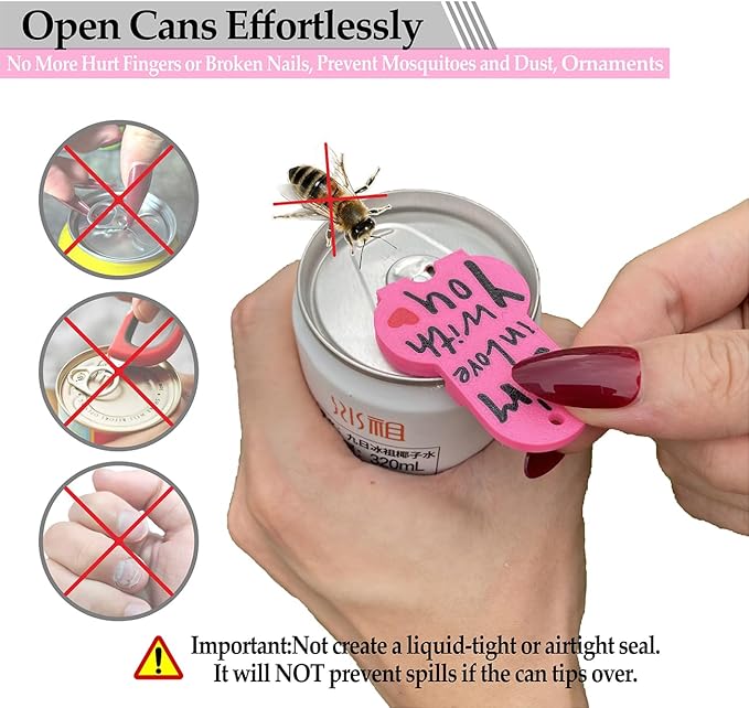 Soda Can Tab Opener Mini Soda Can Cover Easy Tab Opener and Drink Protector - Image 3
