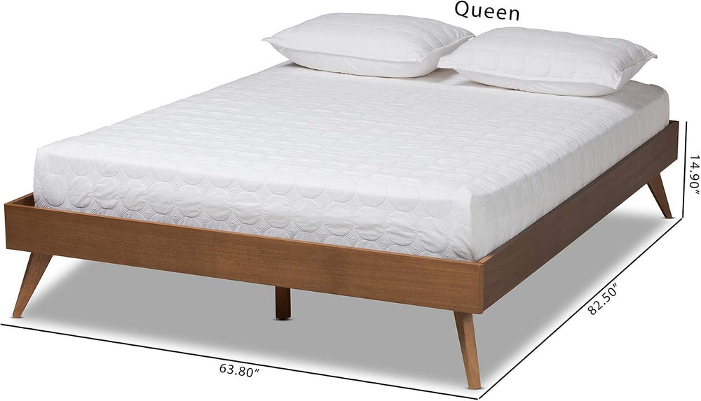 Baxton Studio Bed Frame, Double, Brown