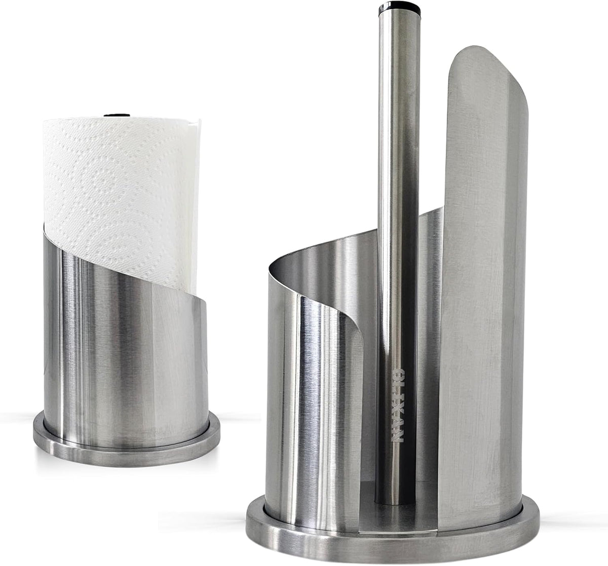 Stainless Steel Paper Towel Holder Countertop, Modern Spiral Cover Design